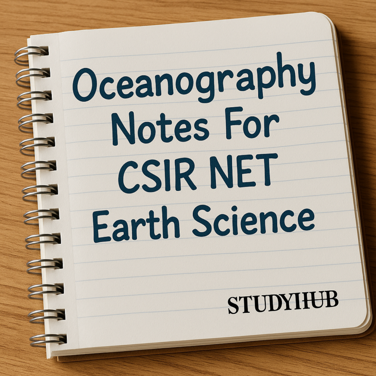 Oceanography e-Notes For CSIR Net Earth Science